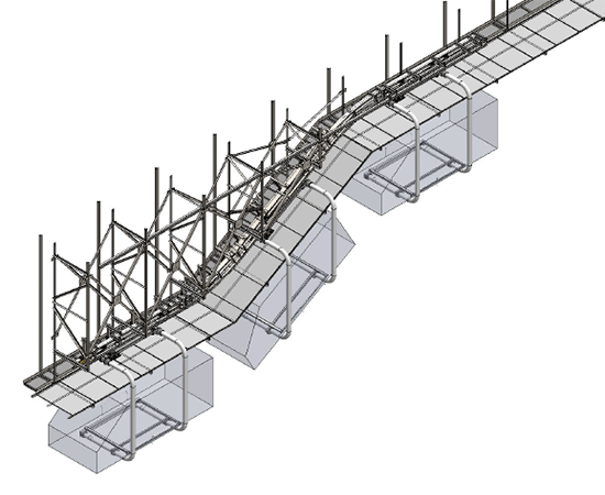 チェーンコンベヤ傾斜部イメージ図